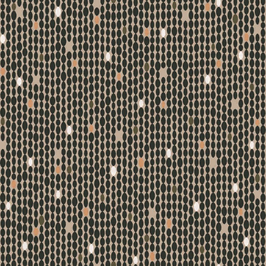 Eigenes Textilmuster: Grafisches Oval-Muster in Beige und Schwarz