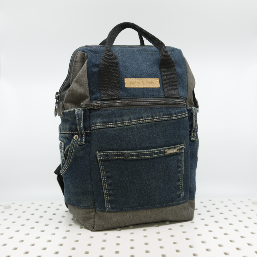 Unikat: handgemachter Heim & Fein Rucksack aus Jeansstoff